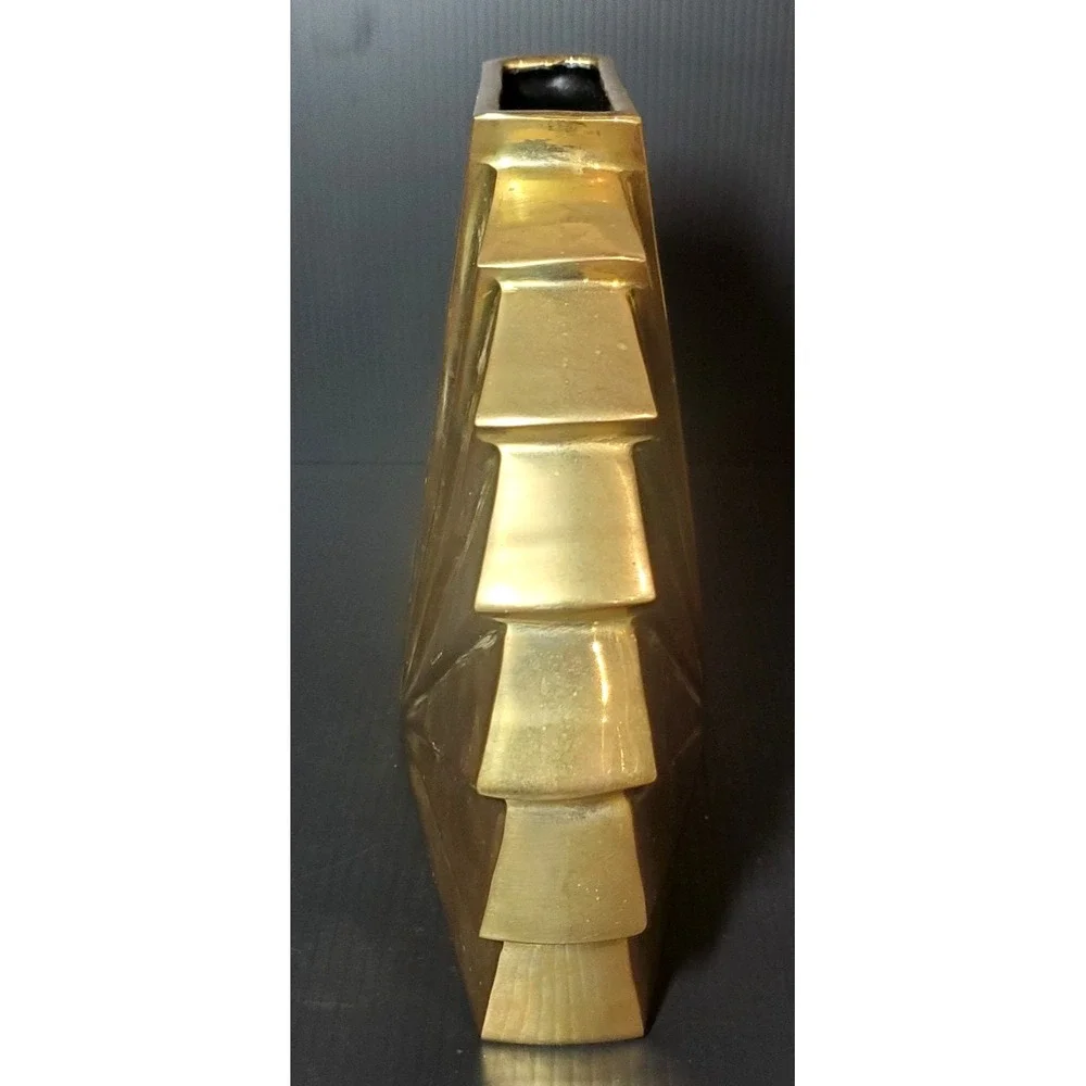 Rosenthal‎ Netter Brass Fan Vase Art Deco MCM 60s 70s 80s Hollywood Regency
